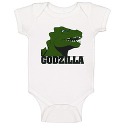 Godzilla 80s Cartoon Retro Baby One Piece Godzilla 80s Cartoon Retro Baby One Piece