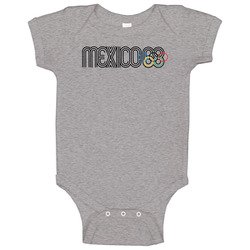 Mexico Summer Olympics 1968 Retro Logo World Olympiad Fan Baby One Piece Mexico Summer Olympics 1968 Retro Logo World Olympiad Fan Baby One Piece