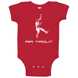 Mike Trout Air Trout Baseball Baby One Piece Mike Trout Air Trout Baseball Baby One Piece