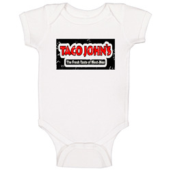Taco Johns Fast Food Restaurant Distressed Look Baby One Piece Taco Johns Fast Food Restaurant Distressed Look Baby One Piece