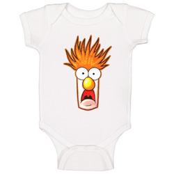 New Beaker Muppets Meep White Baby One Piece New Beaker Muppets Meep White Baby One Piece