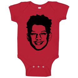 Patrick Mahomes Kansas City Football Big Face Onesie Baby One Piece