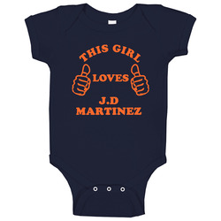 J D Martinez Detroit Michigan Baseball This Girl Loves Onesie Baby One Piece J D Martinez Detroit Michigan Baseball This Girl Loves Onesie Baby One Piece
