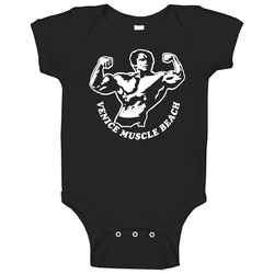 Muscle Beach Arnold Schwarzenegger Workout Cool T- Onesie Baby One Piece Muscle Beach Arnold Schwarzenegger Workout Cool T- Onesie Baby One Piece