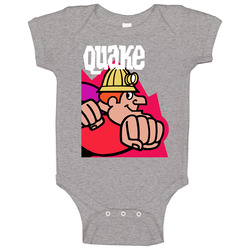 Quake Cereal Box Retro Funny Joke Power Onesie Baby One Piece Quake Cereal Box Retro Funny Joke Power Onesie Baby One Piece