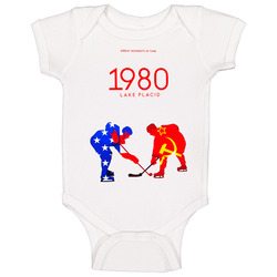 1980 Lake Placid Olympics Hockey Great Moment Onesie Baby One Piece 1980 Lake Placid Olympics Hockey Great Moment Onesie Baby One Piece