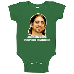 Aaron Rodgers Jesus Green Bay Football Onesie Baby One Piece Aaron Rodgers Jesus Green Bay Football Onesie Baby One Piece