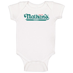 Nathan's Famous Inc Nasdaq Company Logo Employee Fan Onesie Baby One Piece Nathan's Famous Inc Nasdaq Company Logo Employee Fan Onesie Baby One Piece