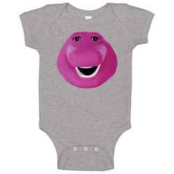 Barney Face Dinosaur Children's Tv Show Onesie Baby One Piece Barney Face Dinosaur Children's Tv Show Onesie Baby One Piece