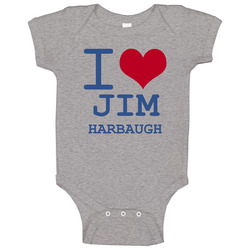 Jim Harbaugh California I Love Heart Basketball Hockey Baseball Football Onesie Baby One Piece Jim Harbaugh California I Love Heart Basketball Hockey Baseball Football Onesie Baby One Piece