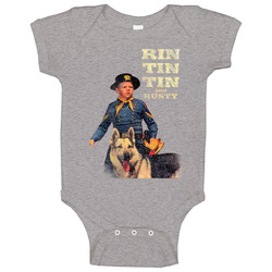 Rin Tin Tin And Rusty Retro 50s Tv Show Poster Vintage Unisex Onesie Baby One Piece Rin Tin Tin And Rusty Retro 50s Tv Show Poster Vintage Unisex Onesie Baby One Piece