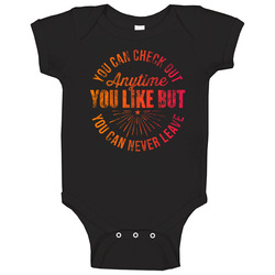 You Can Check Out Anytime Never Leave Hotel California Music Lyrics Fan Onesie Baby One Piece You Can Check Out Anytime Never Leave Hotel California Music Lyrics Fan Onesie Baby One Piece