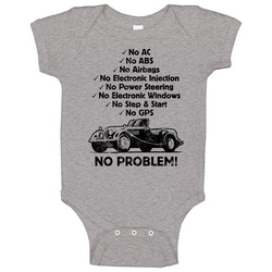 1950 Morgan Plus 4 No Problem Vintage Car Onesie Baby One Piece 1950 Morgan Plus 4 No Problem Vintage Car Onesie Baby One Piece