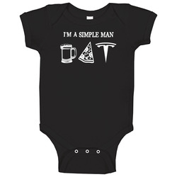 Tesla Simple Man Beer Pizza Car Logo Driving Fan Cool Onesie Baby One Piece