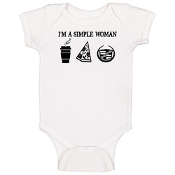 Cadillac Simple Woman Coffee Pizza Car Logo Driving Fan Onesie Baby One Piece