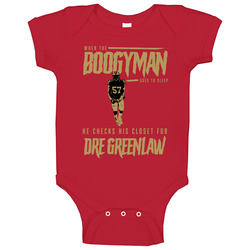 The Boogeyman Checks For Dre Greenlaw San Francisco Football Onesie Baby One Piece The Boogeyman Checks For Dre Greenlaw San Francisco Football Onesie Baby One Piece