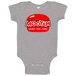 Mooyah Burger Fast Food Restaurant Logo Onesie Baby One Piece Mooyah Burger Fast Food Restaurant Logo Onesie Baby One Piece