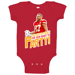 Travis Kelce Fight For Your Right To Party Fan Onesie Baby One Piece Travis Kelce Fight For Your Right To Party Fan Onesie Baby One Piece