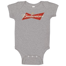 Budweiser American Beer New Logo Label Drinking Raglan Onesie Baby One Piece Budweiser American Beer New Logo Label Drinking Raglan Onesie Baby One Piece