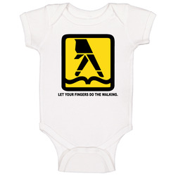 Let Your Fingers Do The Walking Yellow Pages Most Memorable Ad Slogan Onesie Baby One Piece