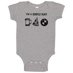 Bmw Simple Man Beer Pizza Car Logo Driving Fan Onesie Baby One Piece