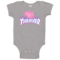 Thrasher Peppa Pig Mashup Parod Onesie Baby One Piece Thrasher Peppa Pig Mashup Parod Onesie Baby One Piece