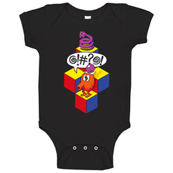Qbert Arcade Classic Video Game Onesie Baby One Piece Qbert Arcade Classic Video Game Onesie Baby One Piece