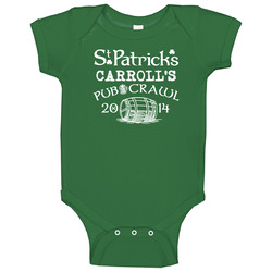 Carroll Pub Crawl Clover Drinking Team Irish St Patricks Day Onesie Baby One Piece Carroll Pub Crawl Clover Drinking Team Irish St Patricks Day Onesie Baby One Piece