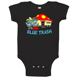 Blue Trash Funny Smurfs Onesie Baby One Piece Blue Trash Funny Smurfs Onesie Baby One Piece