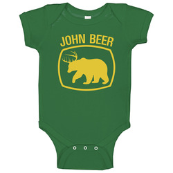 John Beer Bear Deer Tractor Logo Parody Party Unisex Onesie Baby One Piece John Beer Bear Deer Tractor Logo Parody Party Unisex Onesie Baby One Piece