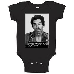 Jimi Hendrix Mugshot Music Fan Onesie Baby One Piece Jimi Hendrix Mugshot Music Fan Onesie Baby One Piece