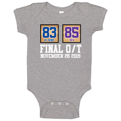 Stephen F Austin Defeats Duke Final In Ot 85 83 College Basketball Fan Onesie Baby One Piece Stephen F Austin Defeats Duke Final In Ot 85 83 College Basketball Fan Onesie Baby One Piece