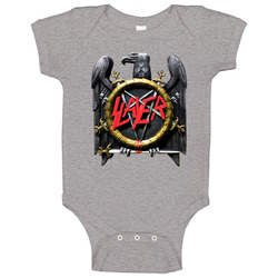Slayer Eagle Logo Vintage Retro Rock Band Album Cover Fan Raglan 3/4 Sleeve Onesie Baby One Piece Slayer Eagle Logo Vintage Retro Rock Band Album Cover Fan Raglan 3/4 Sleeve Onesie Baby One Piece