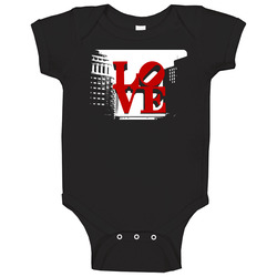 Philadelphia Love Park Cool Statue Onesie Baby One Piece Philadelphia Love Park Cool Statue Onesie Baby One Piece