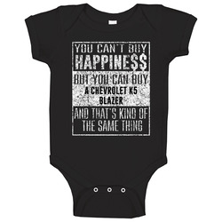 You Can't Buy Happiness Chevrolet K5 Blazer Car Distressed Cool Onesie Baby One Piece You Can't Buy Happiness Chevrolet K5 Blazer Car Distressed Cool Onesie Baby One Piece