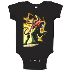 He Man And Battle Cat Cool Classic Onesie Baby One Piece He Man And Battle Cat Cool Classic Onesie Baby One Piece
