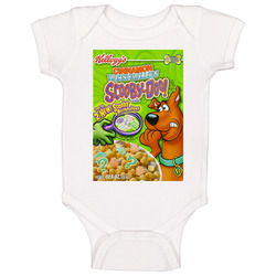 Cinnamon Marshmallow Scooby Doo Box Greatest Cereal Of All Time Breakfast Fan Foodie Onesie Baby One Piece