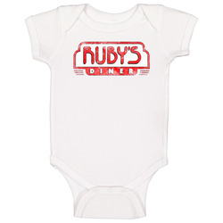 Ruby's Diner California Retro Vintage Restaurant Food Logo Onesie Baby One Piece Ruby's Diner California Retro Vintage Restaurant Food Logo Onesie Baby One Piece