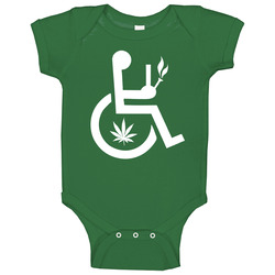 Wheelchair Pot Smoking Bong Marijuana Sign Onesie Baby One Piece Wheelchair Pot Smoking Bong Marijuana Sign Onesie Baby One Piece