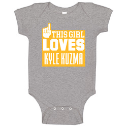 Kyle Kuzma #0 Los Angeles L Basketball This Girl Loves Team Fan Sports Onesie Baby One Piece Kyle Kuzma #0 Los Angeles L Basketball This Girl Loves Team Fan Sports Onesie Baby One Piece