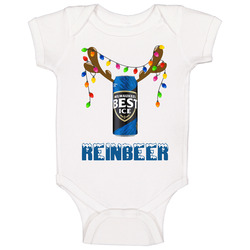 Milwaukee's Best Ice Reinbeer Funny Beer Lager Fan Christmas Onesie Baby One Piece Milwaukee's Best Ice Reinbeer Funny Beer Lager Fan Christmas Onesie Baby One Piece