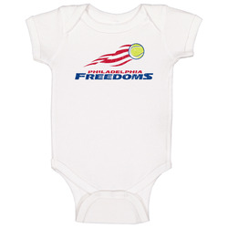 Philadelphia Freedoms World Team Tennis League Retro Team Logo Onesie Baby One Piece Philadelphia Freedoms World Team Tennis League Retro Team Logo Onesie Baby One Piece
