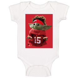 Patrick Mahomes Baby Yoda The Child Football Jigsaw Puzzle Onesie Baby One Piece