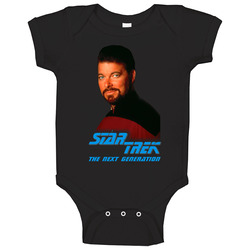 1994 Star Trek Next Generations Commander William Riker Onesie Baby One Piece 1994 Star Trek Next Generations Commander William Riker Onesie Baby One Piece