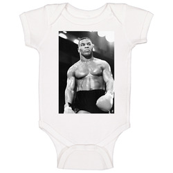 Mike Tyson Boxing Legend Retro Young Photo Shirtless Gloves Fight Mma Fan Onesie Baby One Piece