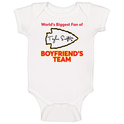 World's Biggest Fan Of T Swift's Boyfriend's Team Onesie Baby One Piece