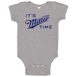 It's Von Miller Time Beer Logo Fan Onesie Baby One Piece