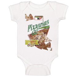 Pizzarias Pizza Chips Retro Snack Food Worn Look Onesie Baby One Piece Pizzarias Pizza Chips Retro Snack Food Worn Look Onesie Baby One Piece