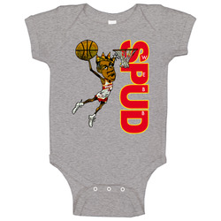 Spud Webb Retro Basketball Caricature Onesie Baby One Piece Spud Webb Retro Basketball Caricature Onesie Baby One Piece