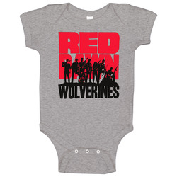 Red Dawn Wolverines Retro Onesie Baby One Piece Red Dawn Wolverines Retro Onesie Baby One Piece
